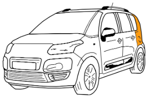 покраска заднего крыла citroen c3 picasso